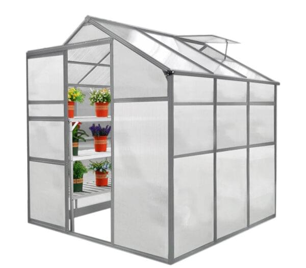 Greenhouse 6ft x 6ft With Base And 2 x Water-Resistant Racks