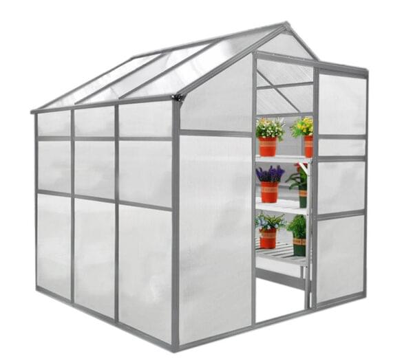 Greenhouse 6ft x 6ft With Base And 2 x Water-Resistant Racks - Image 2
